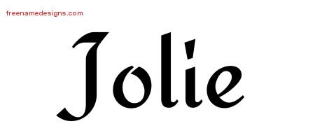 Jolie Calligraphic Stylish Name Tattoo Designs