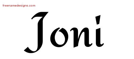 Joni Calligraphic Stylish Name Tattoo Designs