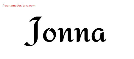 Jonna Calligraphic Stylish Name Tattoo Designs