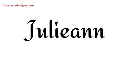 Julieann Calligraphic Stylish Name Tattoo Designs