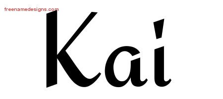 Kai Calligraphic Stylish Name Tattoo Designs