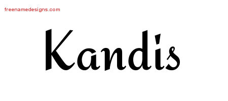 Kandis Calligraphic Stylish Name Tattoo Designs