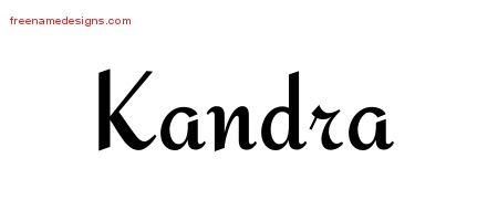 Kandra Calligraphic Stylish Name Tattoo Designs