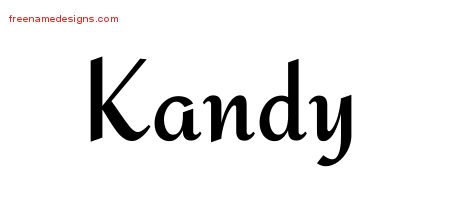 Kandy Calligraphic Stylish Name Tattoo Designs