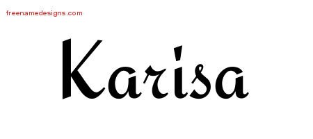 Karisa Calligraphic Stylish Name Tattoo Designs