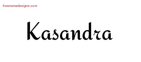 Kasandra Calligraphic Stylish Name Tattoo Designs