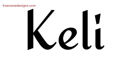 Keli Calligraphic Stylish Name Tattoo Designs