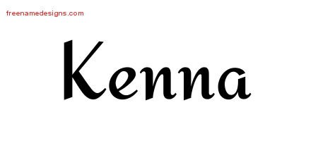 Kenna Calligraphic Stylish Name Tattoo Designs