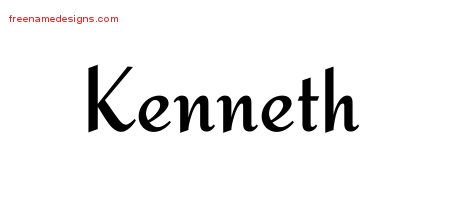 Kenneth Calligraphic Stylish Name Tattoo Designs
