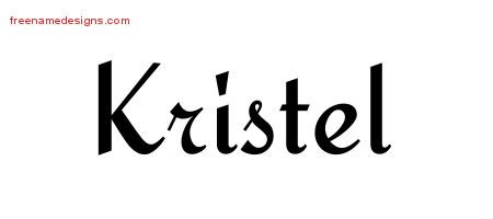Kristel Calligraphic Stylish Name Tattoo Designs