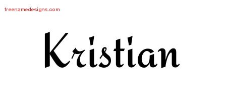 Kristian Calligraphic Stylish Name Tattoo Designs