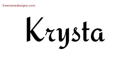 Krysta Calligraphic Stylish Name Tattoo Designs