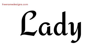 Lady Calligraphic Stylish Name Tattoo Designs