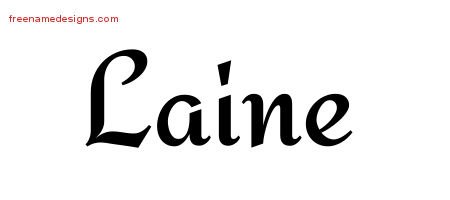 Laine Calligraphic Stylish Name Tattoo Designs