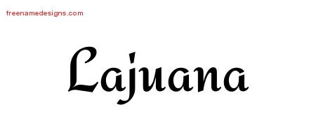 Lajuana Calligraphic Stylish Name Tattoo Designs
