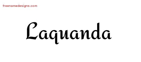 Laquanda Calligraphic Stylish Name Tattoo Designs