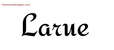 Larue Calligraphic Stylish Name Tattoo Designs