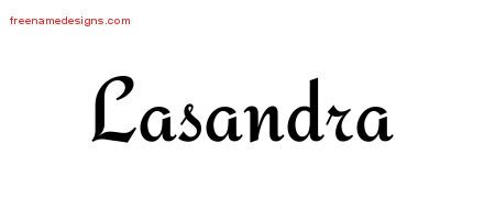 Lasandra Calligraphic Stylish Name Tattoo Designs