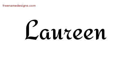 Laureen Calligraphic Stylish Name Tattoo Designs
