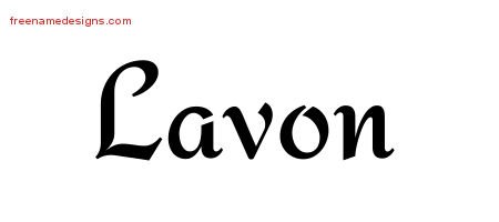 Lavon Calligraphic Stylish Name Tattoo Designs