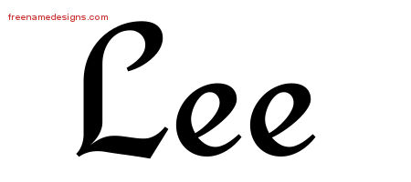 Lee Calligraphic Stylish Name Tattoo Designs
