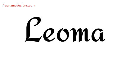 Leoma Calligraphic Stylish Name Tattoo Designs