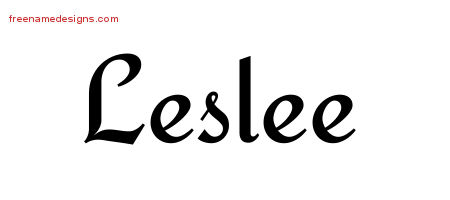 Leslee Calligraphic Stylish Name Tattoo Designs