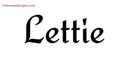 Lettie Calligraphic Stylish Name Tattoo Designs
