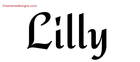 Lilly Calligraphic Stylish Name Tattoo Designs