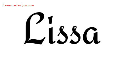 Lissa Calligraphic Stylish Name Tattoo Designs