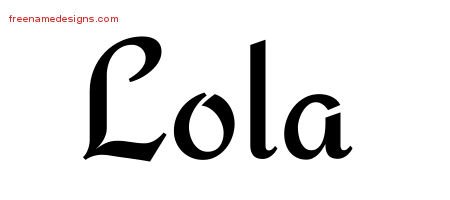 Lola Calligraphic Stylish Name Tattoo Designs