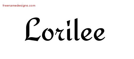 Lorilee Calligraphic Stylish Name Tattoo Designs