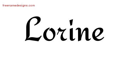 Lorine Calligraphic Stylish Name Tattoo Designs