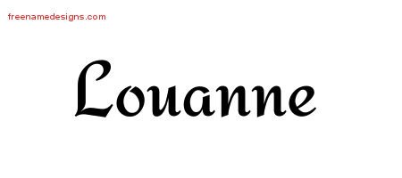 Louanne Calligraphic Stylish Name Tattoo Designs