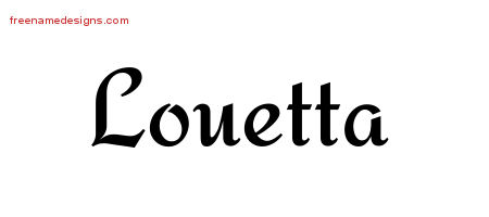 Louetta Calligraphic Stylish Name Tattoo Designs