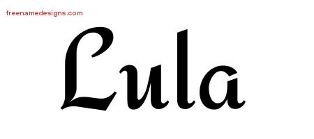 Lula Calligraphic Stylish Name Tattoo Designs