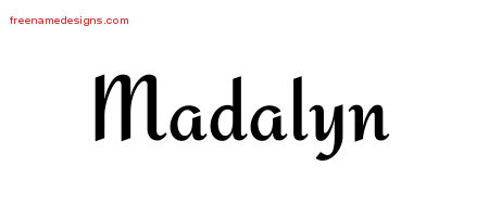 Madalyn Calligraphic Stylish Name Tattoo Designs