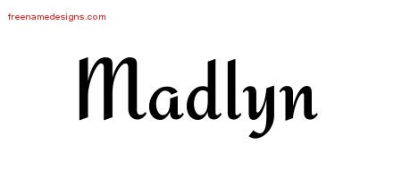 Madlyn Calligraphic Stylish Name Tattoo Designs