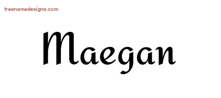 Maegan Calligraphic Stylish Name Tattoo Designs