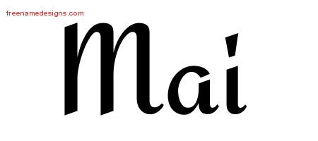 Mai Calligraphic Stylish Name Tattoo Designs