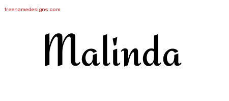 Malinda Calligraphic Stylish Name Tattoo Designs