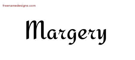 Margery Calligraphic Stylish Name Tattoo Designs