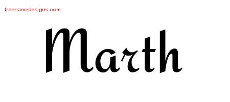 Marth Calligraphic Stylish Name Tattoo Designs
