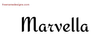 Marvella Calligraphic Stylish Name Tattoo Designs