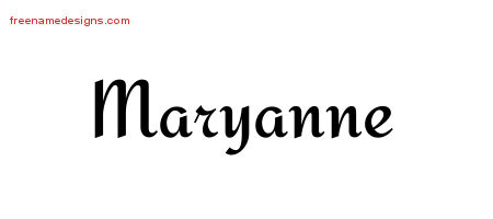 Calligraphic Stylish Name Tattoo Designs Maryanne Download Free - Free ...