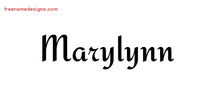 Marylynn Calligraphic Stylish Name Tattoo Designs