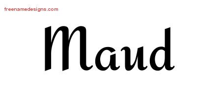 Maud Calligraphic Stylish Name Tattoo Designs