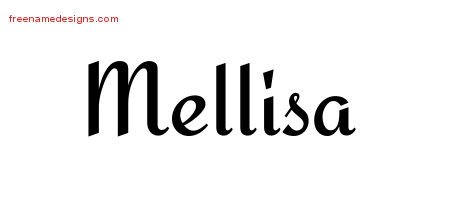 Mellisa Calligraphic Stylish Name Tattoo Designs