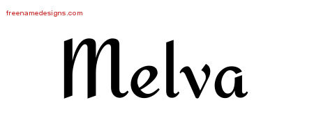 Melva Calligraphic Stylish Name Tattoo Designs
