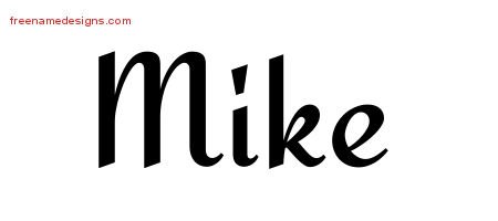 Mike Calligraphic Stylish Name Tattoo Designs